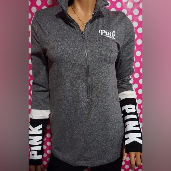 Victorias Secret PINK Ultimate Half Zip Pullover Track Jacket Size Small Women’s - Picture 2 of 9